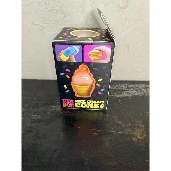 New NEE DOH Nice Cream Cone ORANGE Ice Swirl NEEDOH TikTok Squishy Fidget Toy - Picture 2 of 4
